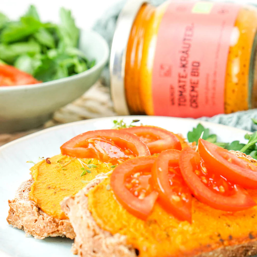 Crema de tomate y hierbas orgánica