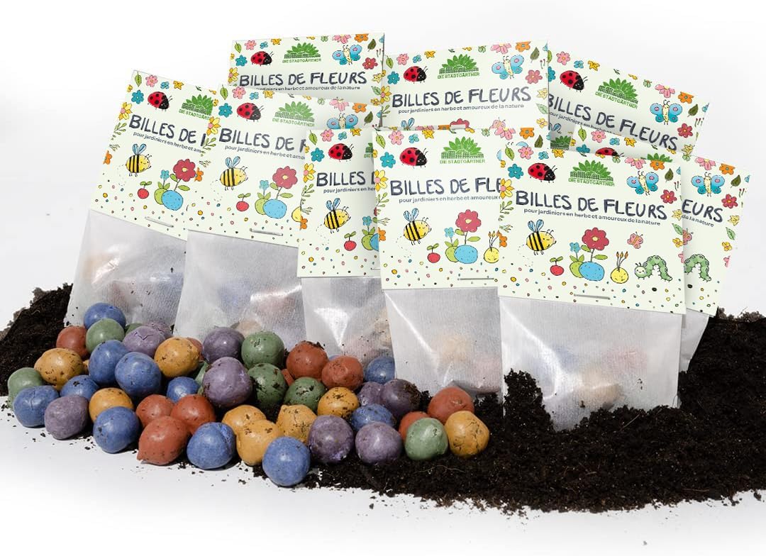 Lote de 10 billetes de 5x10 de flores de colores para niños