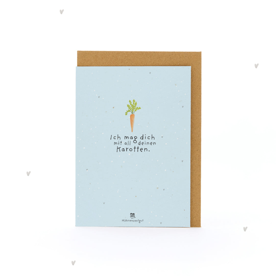 Tarjeta de felicitación - Me gustas con todas tus zanahorias.