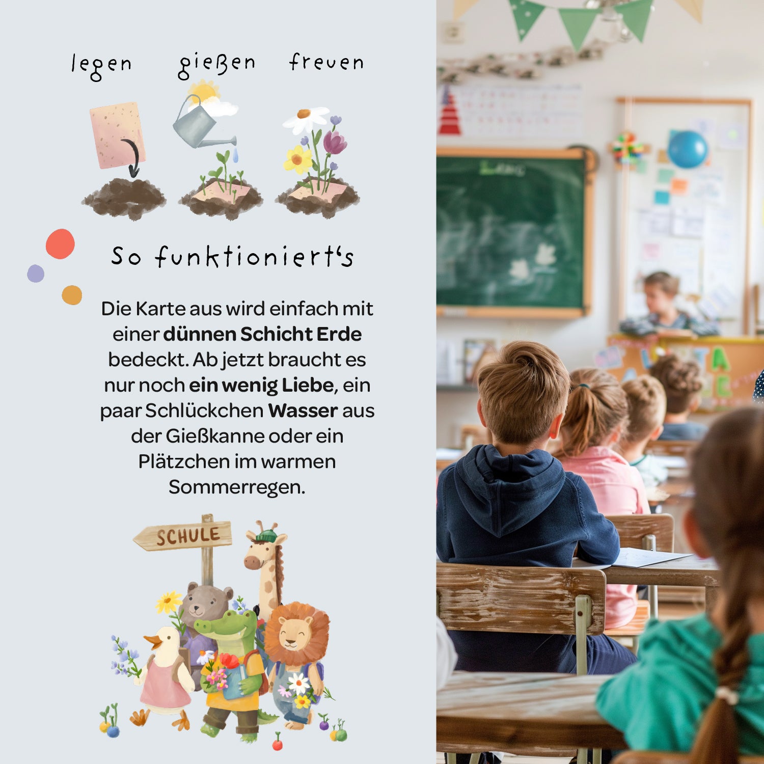Tarjeta de felicitación para inicio escolar - Camino a la escuela
