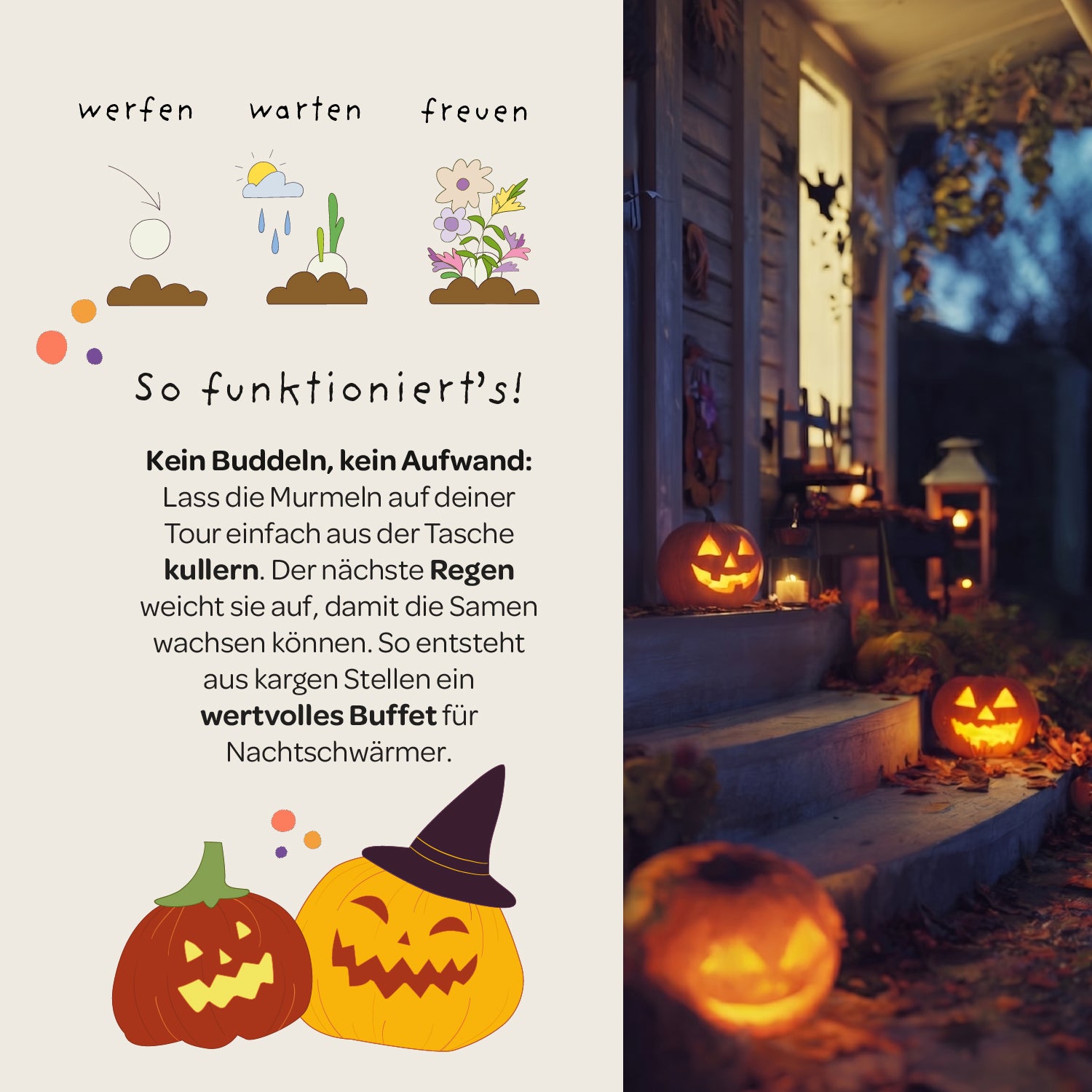 5 canicas de flores en bolsita "Canicas de Halloween"