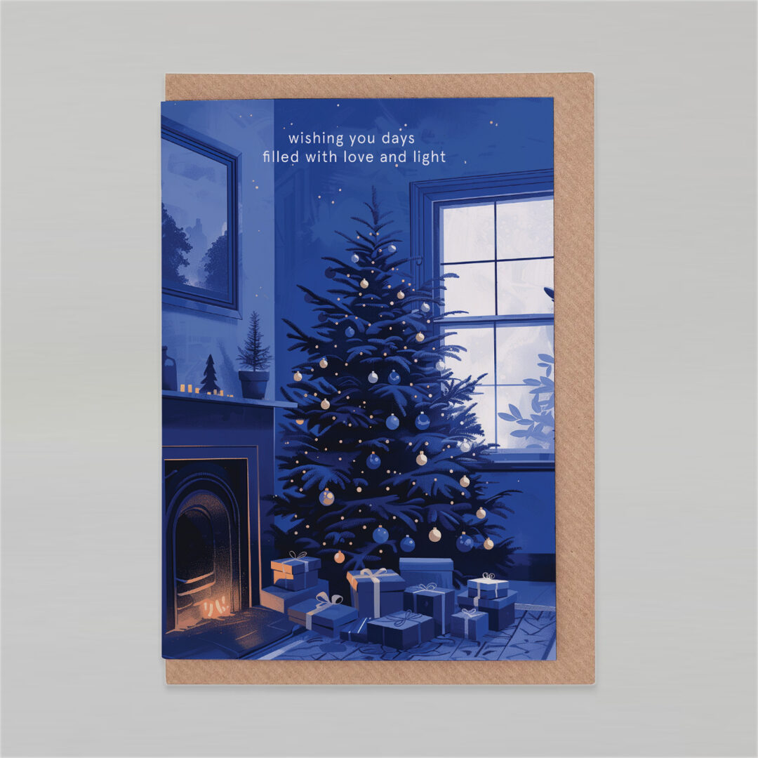 Tarjeta navideña "De vuelta a casa para las fiestas"