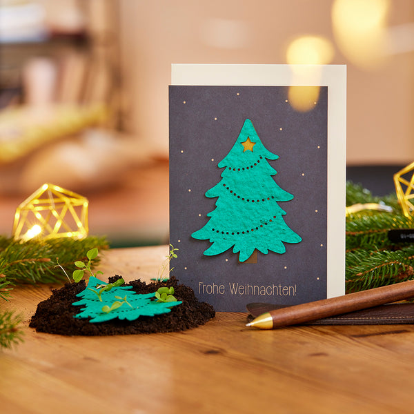 Tarjeta de Navidad - Feliz Navidad con árbol de Navidad