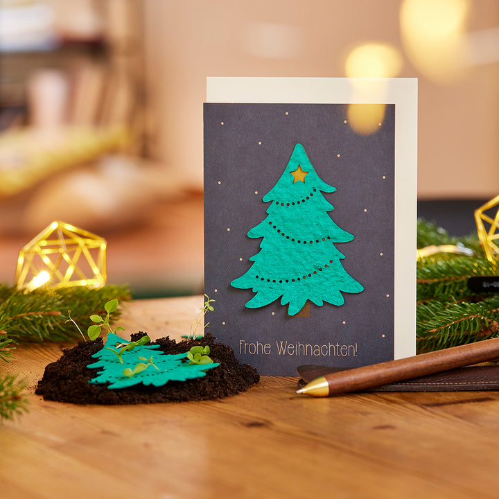 Tarjeta de Navidad - Feliz Navidad con árbol de Navidad