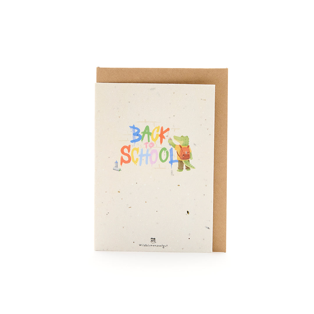 Tarjeta de felicitación para inicio escolar - Grafiti