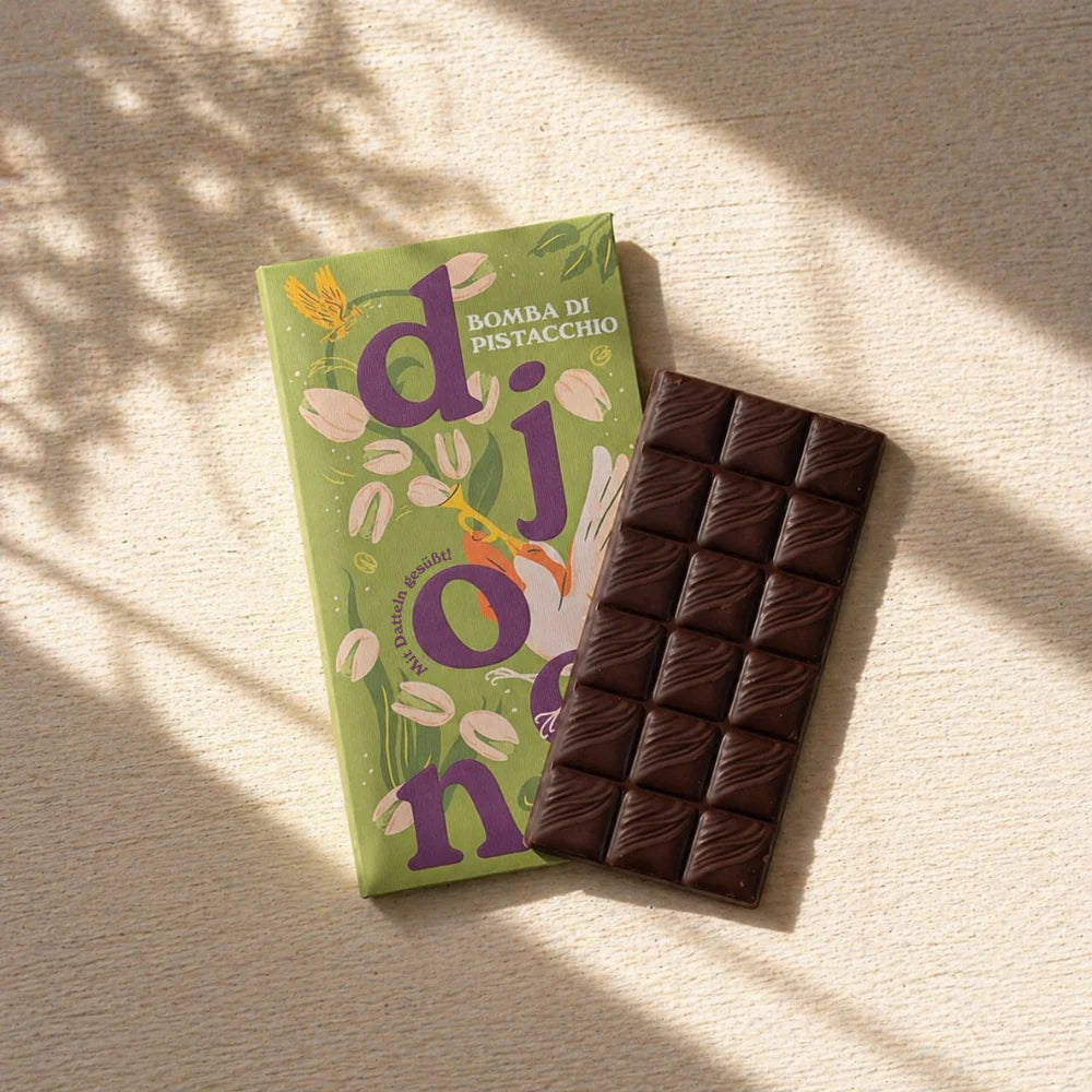 Chocolate de dátil: Bomba de pistacho (orgánico)