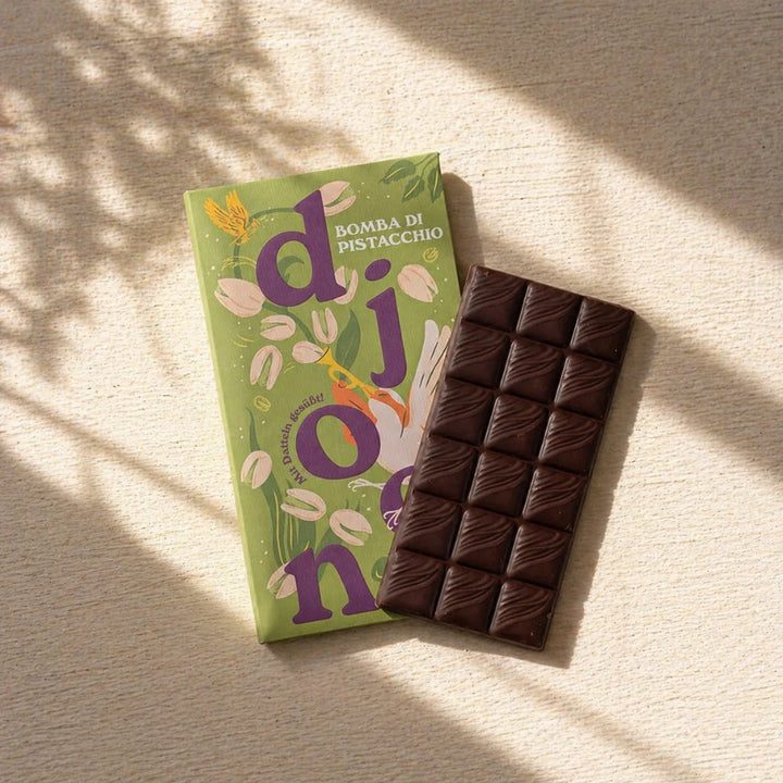 Chocolate de dátil: Bomba de pistacho (orgánico)