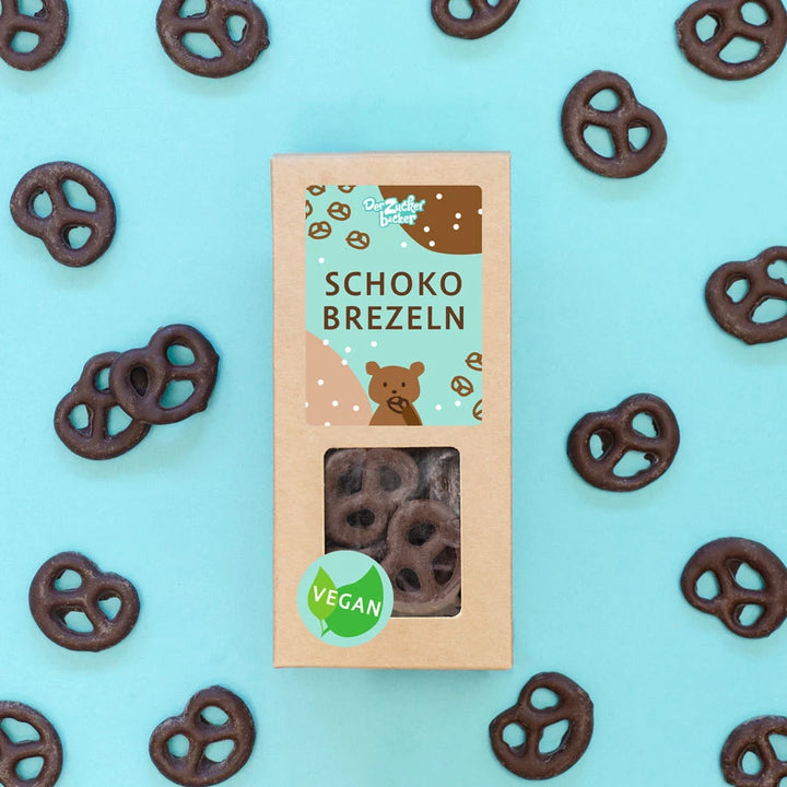 Pretzels veganos de chocolate y sal
