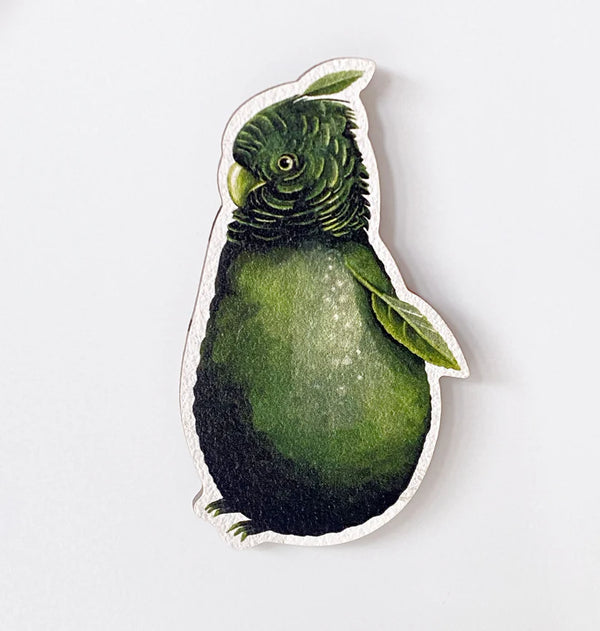 Pájaros vegetales con imán de madera – Aguacate