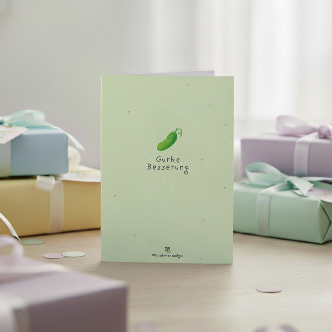 Tarjeta de felicitación - Pepino, mejórate pronto