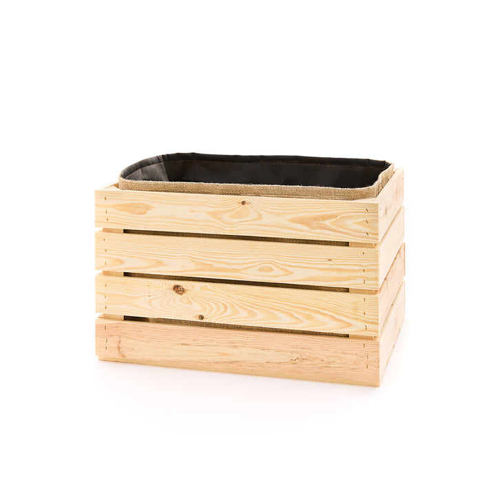Caja de fruta con inserto de yute