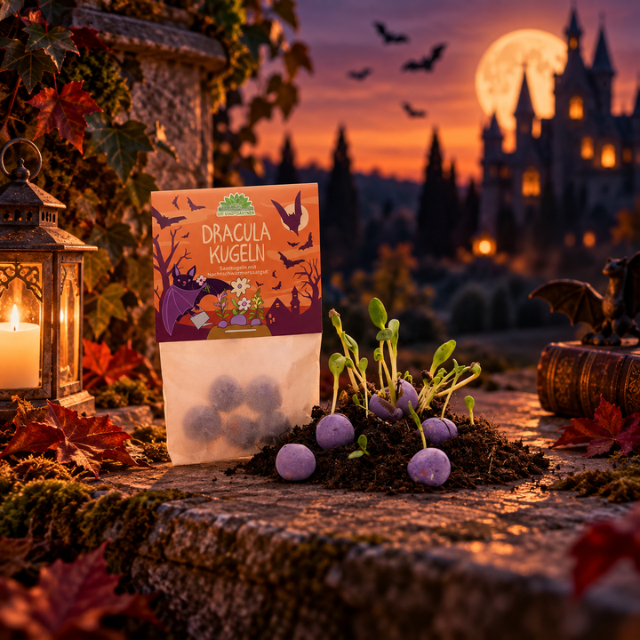 5 canicas de flores en bolsita "Bolas Drácula"