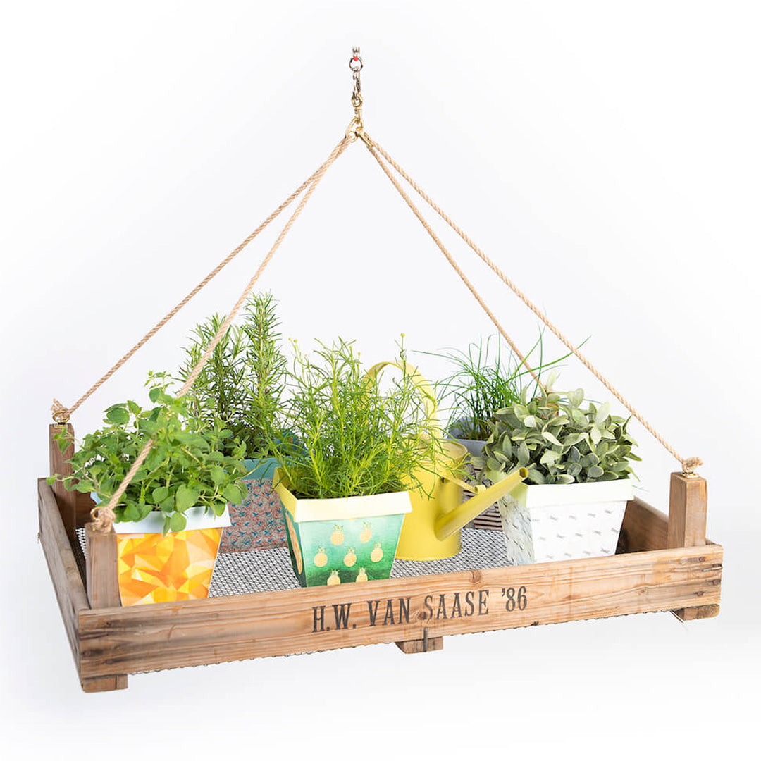 Sugerencia de decoración para cesta colgante.