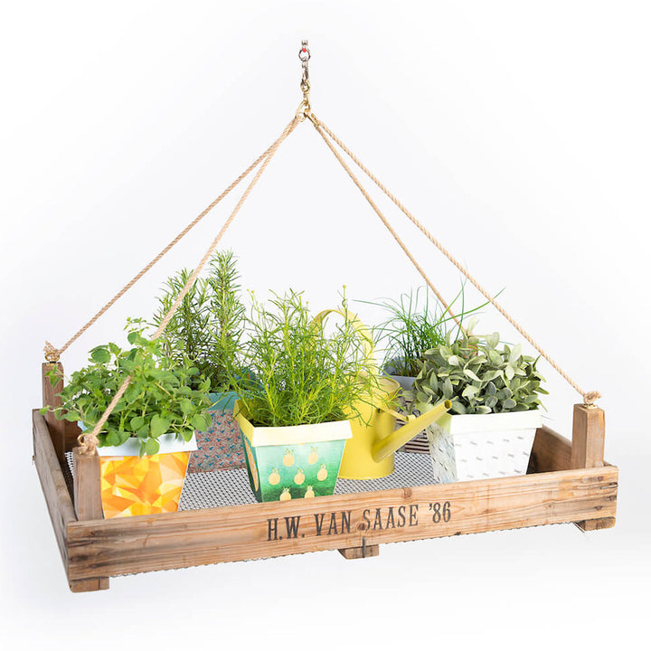 Sugerencia de decoración para cesta colgante.
