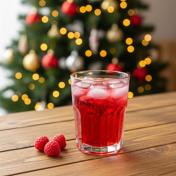 Refresco navideño de frambuesa