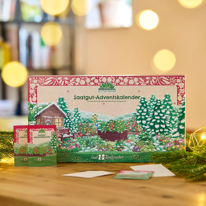 Calendario de Adviento de semillas con puertas