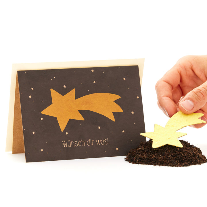 Tarjeta navideña con papel de semillas para plantar.