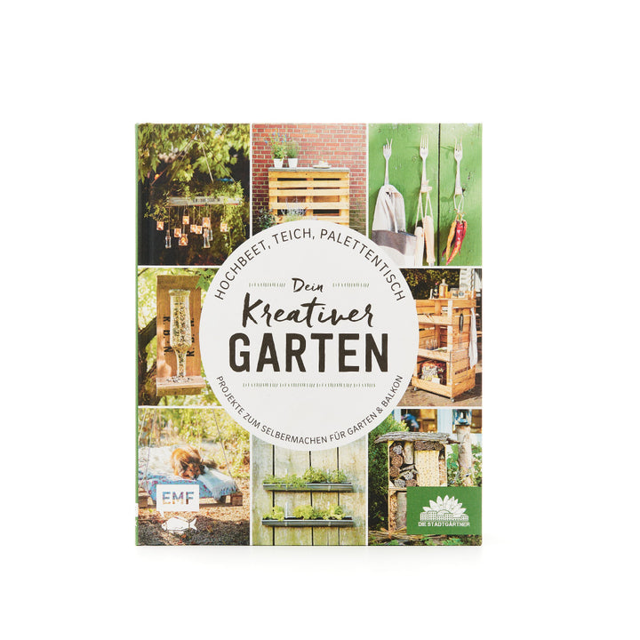 Portada del libro "Tu Jardín Creativo" con imágenes de proyectos de jardinería e ideas de bricolaje.